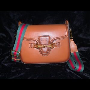 Gucci ladyweb brown leather bag